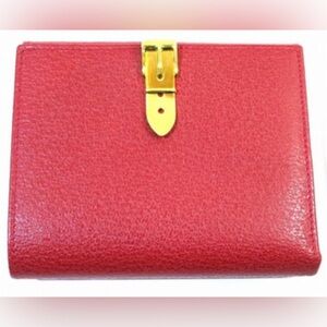 Gucci Vintage Authentic 1665 Leather Wallet w/ Gold Buckle Clasp